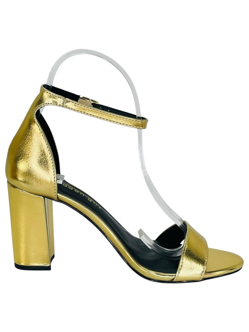 Madden Girl Beella Gold Foil Faux Leather Womens Heels Size 7M - Picture 5 of 12